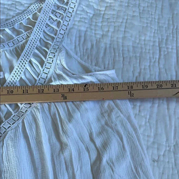 RACHEL Rachel Roy Cream gauze crochet midi summer beach pool dress - Picture 8 of 10